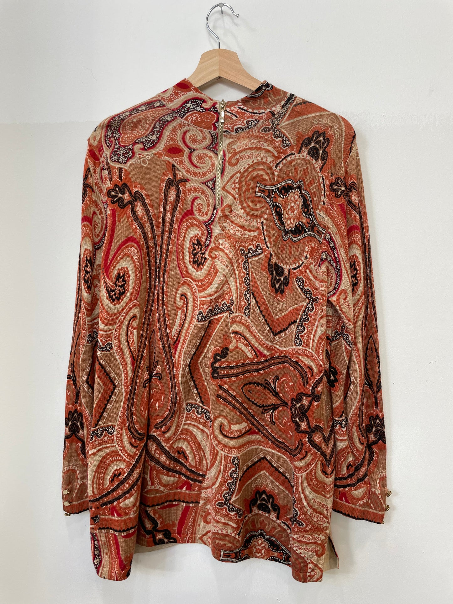 Rust Paisley Tunic Sweater | Large/XLarge