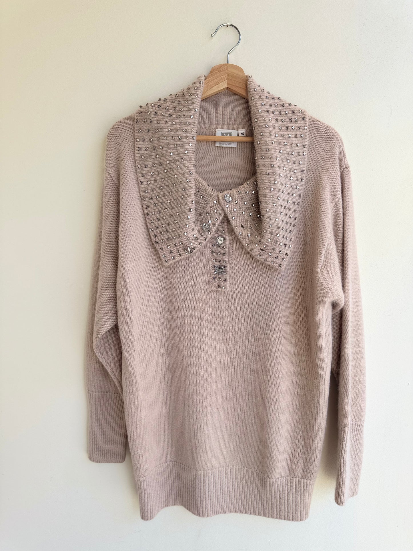 Matching Set | Angora Rhinestone Sweater and Pencil Skirt