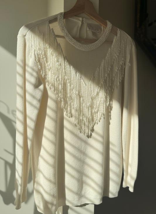 Bead Fringe Sweater