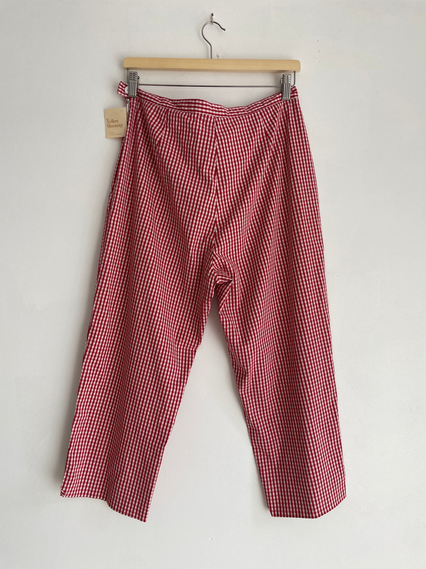 Red Gingham Crop Pant | Large-32”
