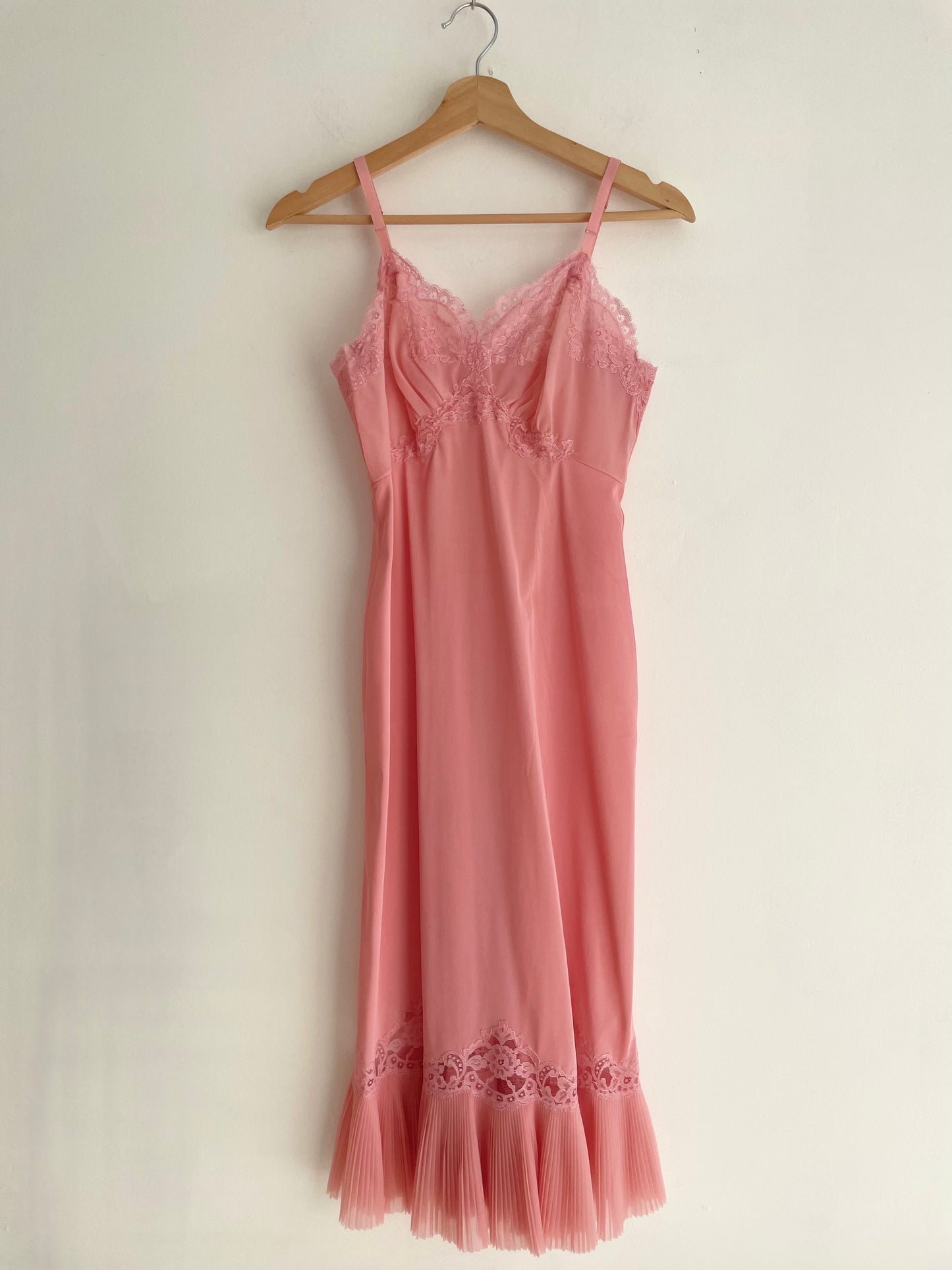 Vintage Pink Slip Dress | XSmall-Small