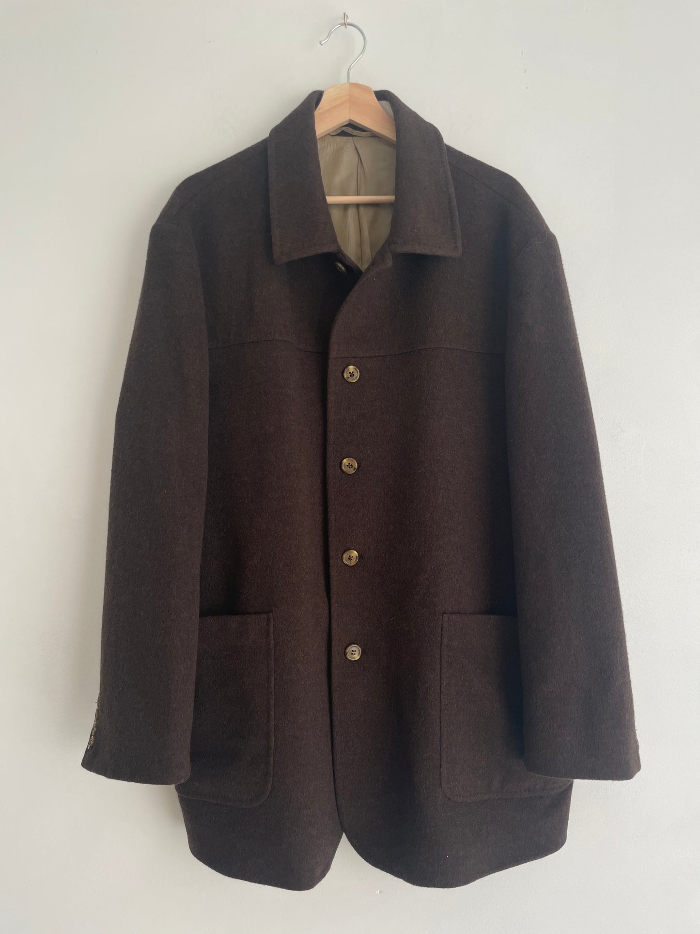 Chocolate Wool Coat | Large