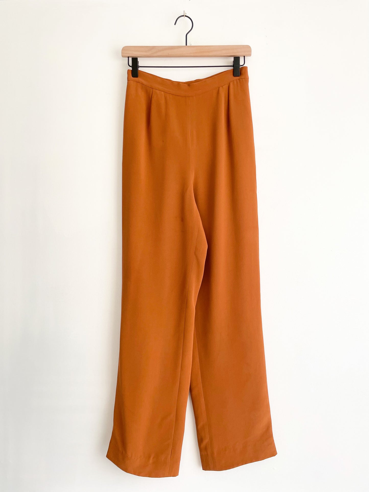 Rust Orange Silk Pants