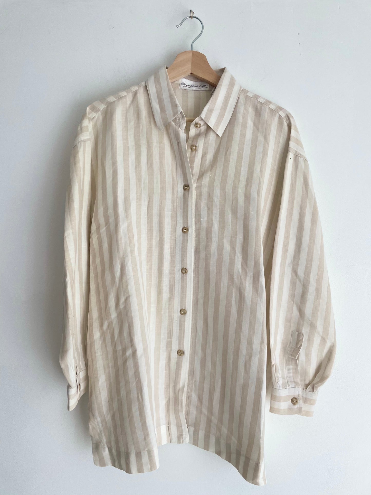 Linen Stripe Work Shirt | Large